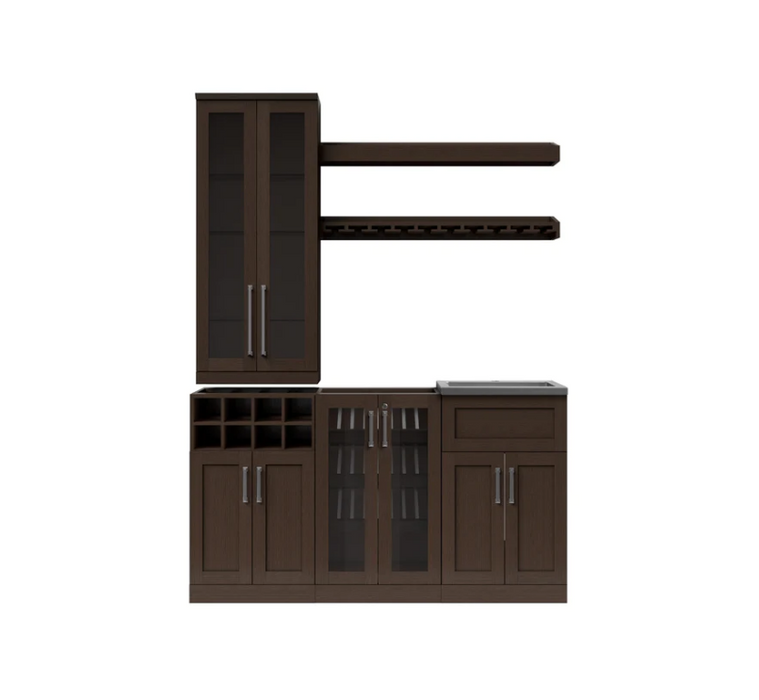 NewAge Home Wet Bar 7 Piece Cabinet Set - 21 Inch 62661