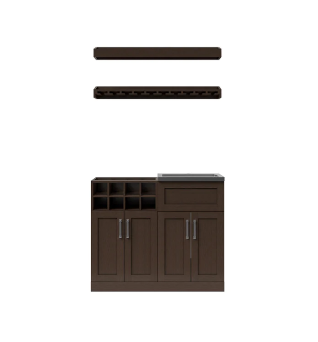 NewAge Home Wet Bar 5 Piece Cabinet Set - 21 Inch 62731