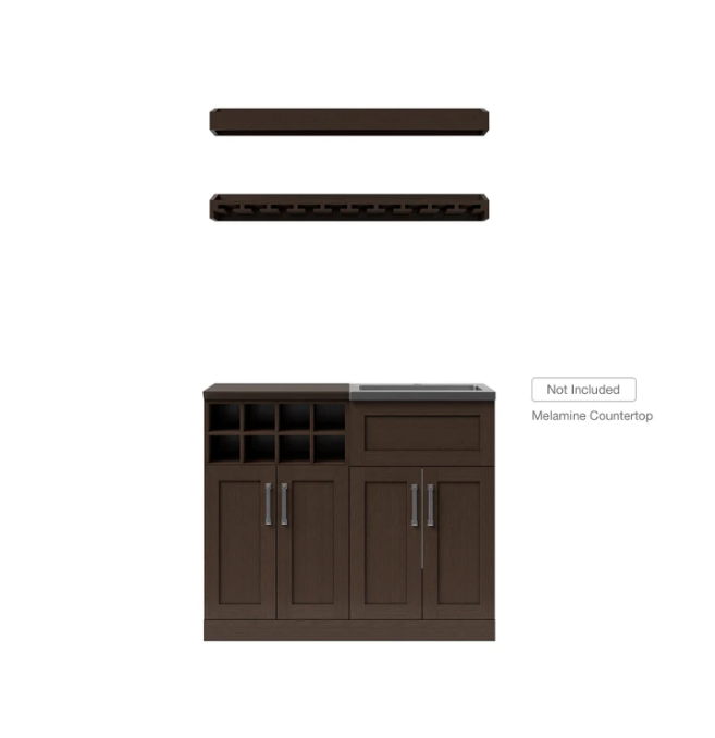 NewAge Home Wet Bar 5 Piece Cabinet Set - 21 Inch 62731