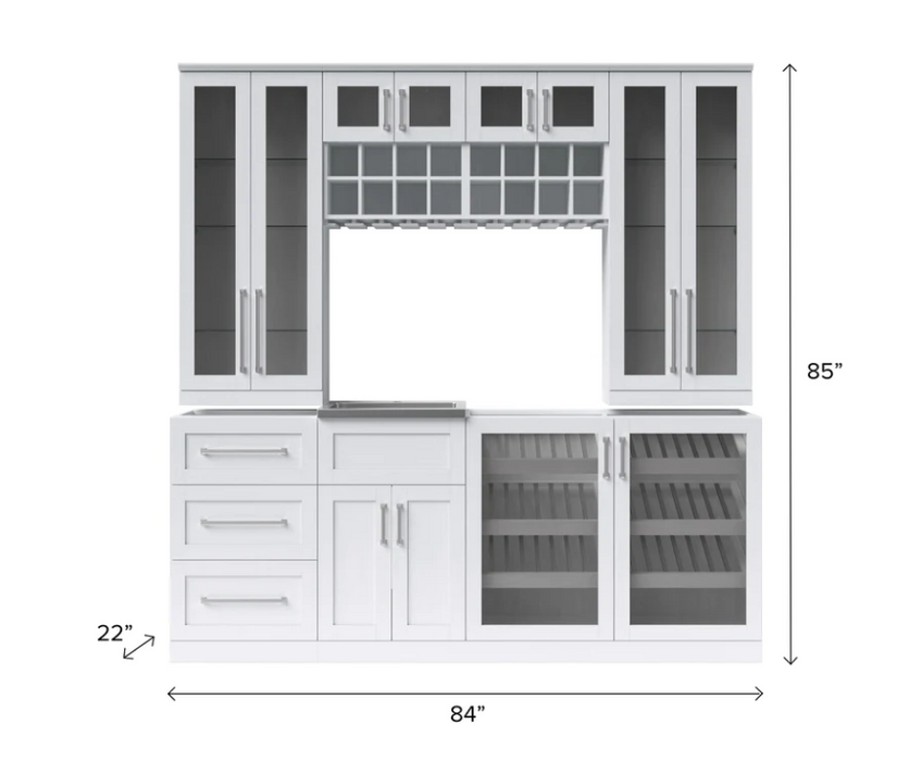 NewAge Home Bar 8 Piece Cabinet Set - 21 Inch 62759