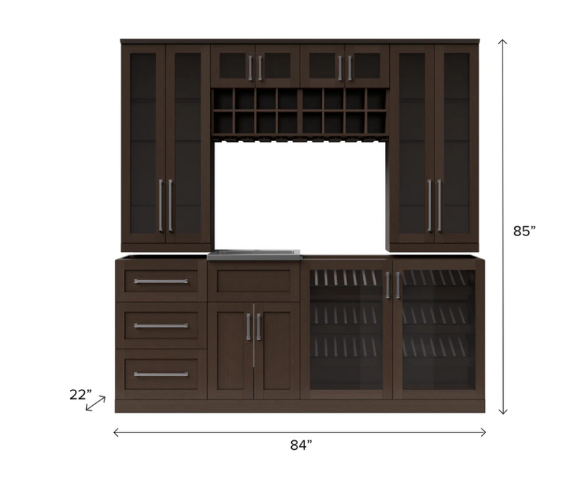 NewAge Home Bar 8 Piece Cabinet Set - 21 Inch 62759