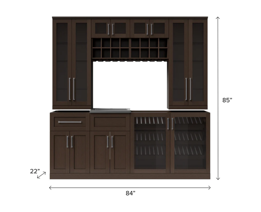 NewAge Home Bar 8 Piece Cabinet Set - 21 Inch 62703