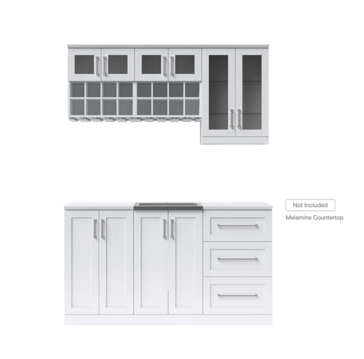 NewAge Home Wet Bar 7 Piece Cabinet Set - 21 Inch 62633