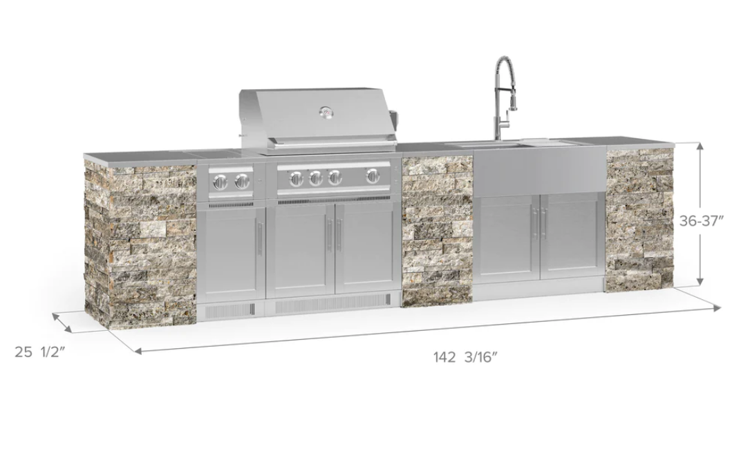 NewAge Outdoor Kitchen Signature Series 11 Piece Cabinet Set with Grill 69209