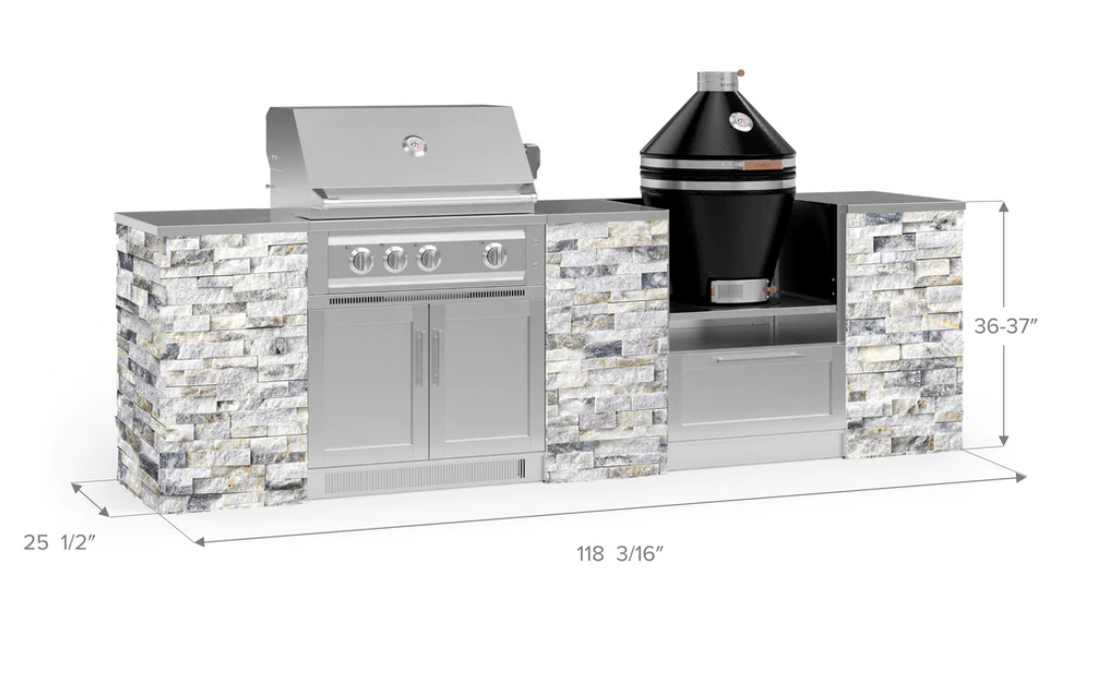 NewAge Outdoor Kitchen Signature Series 9 Piece Cabinet Set With Kamado 68927