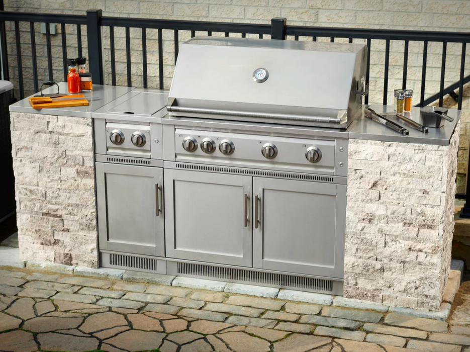 NewAge Outdoor Kitchen Signature Series 6 Piece Cabinet Set with Grill 68500