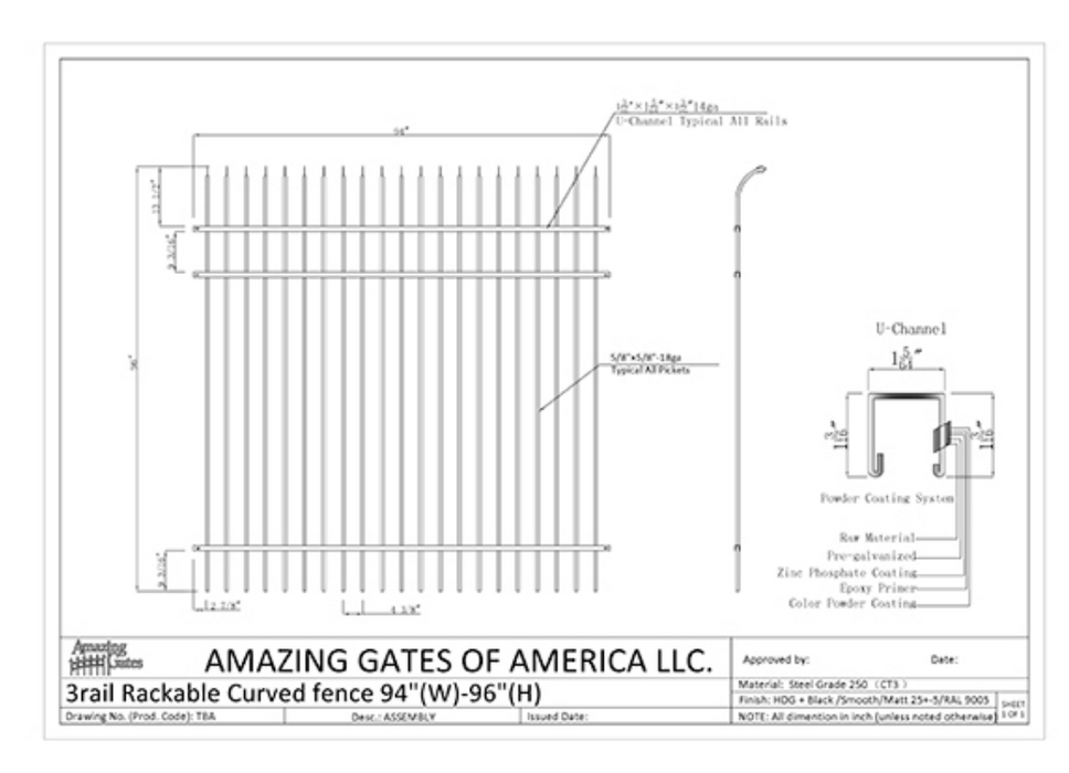 Amazing Gates Arrow Rackable Fence Panel Choose a Size DH-FN-ARO-RACK-6