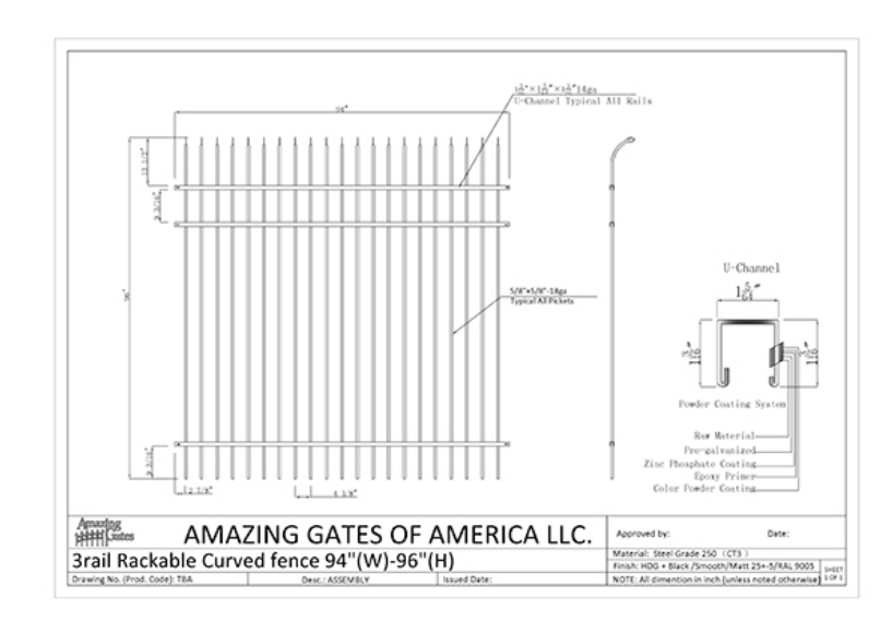 Amazing Gates Security Rackable Fence Panel DH-FN-SECURITY-8