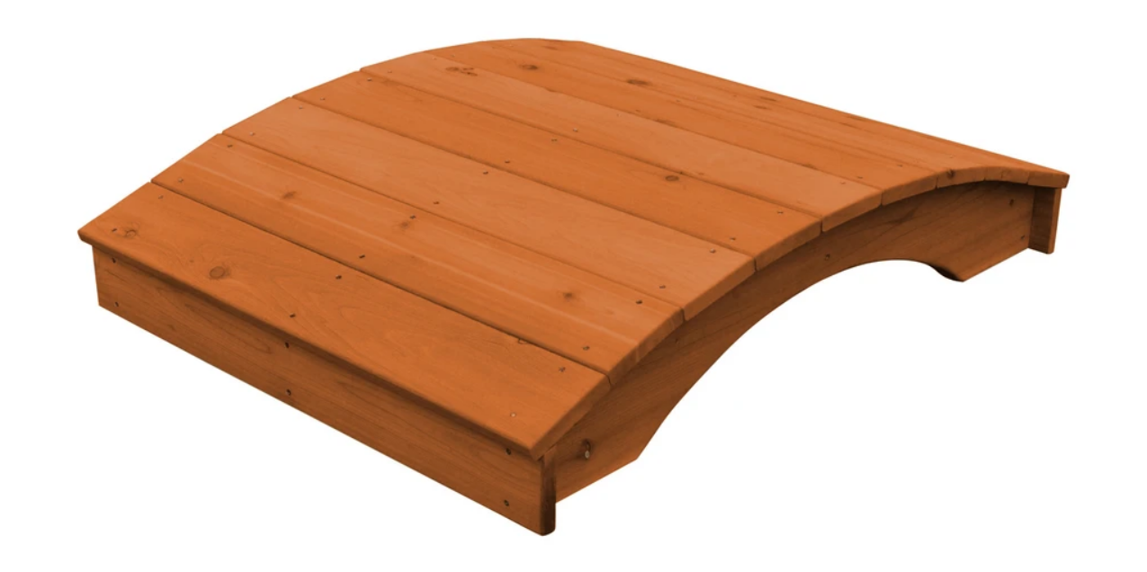 A&L Furniture Western Red Cedar Plank Garden Bridge