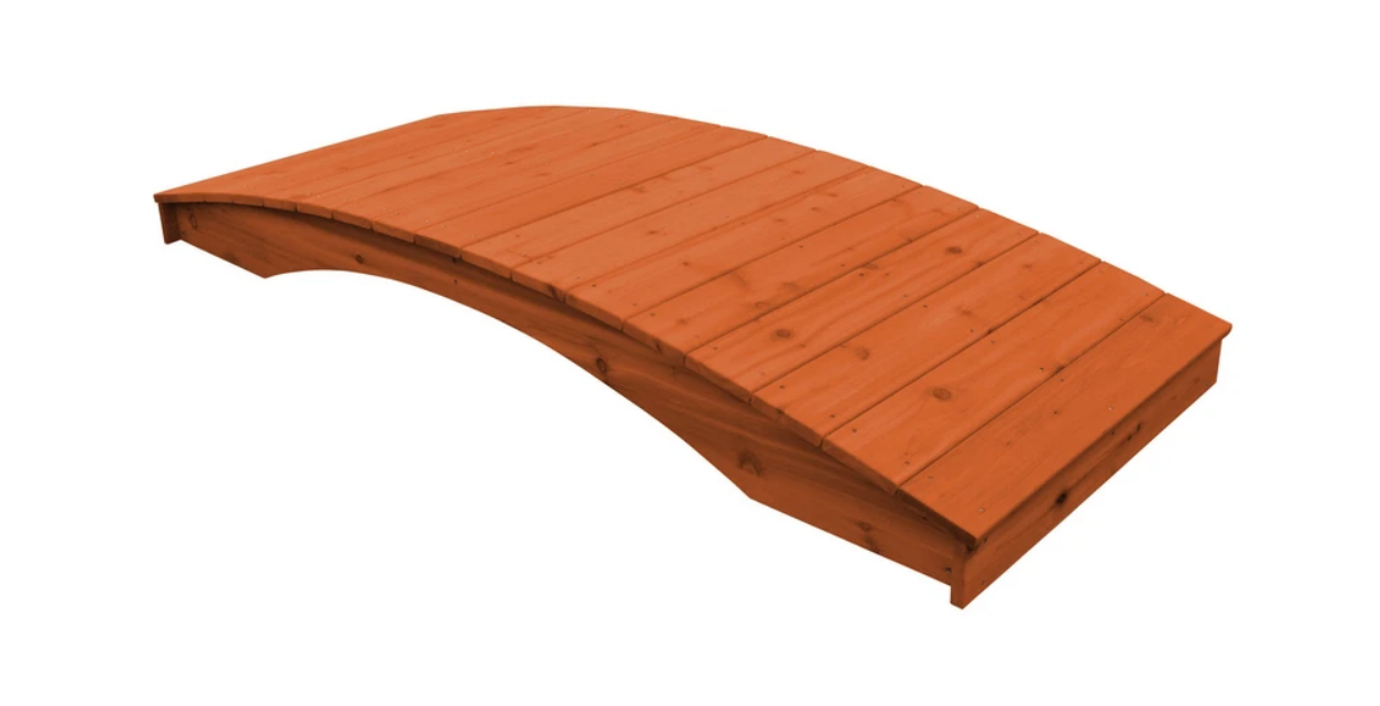 A&L Furniture Western Red Cedar Plank Garden Bridge