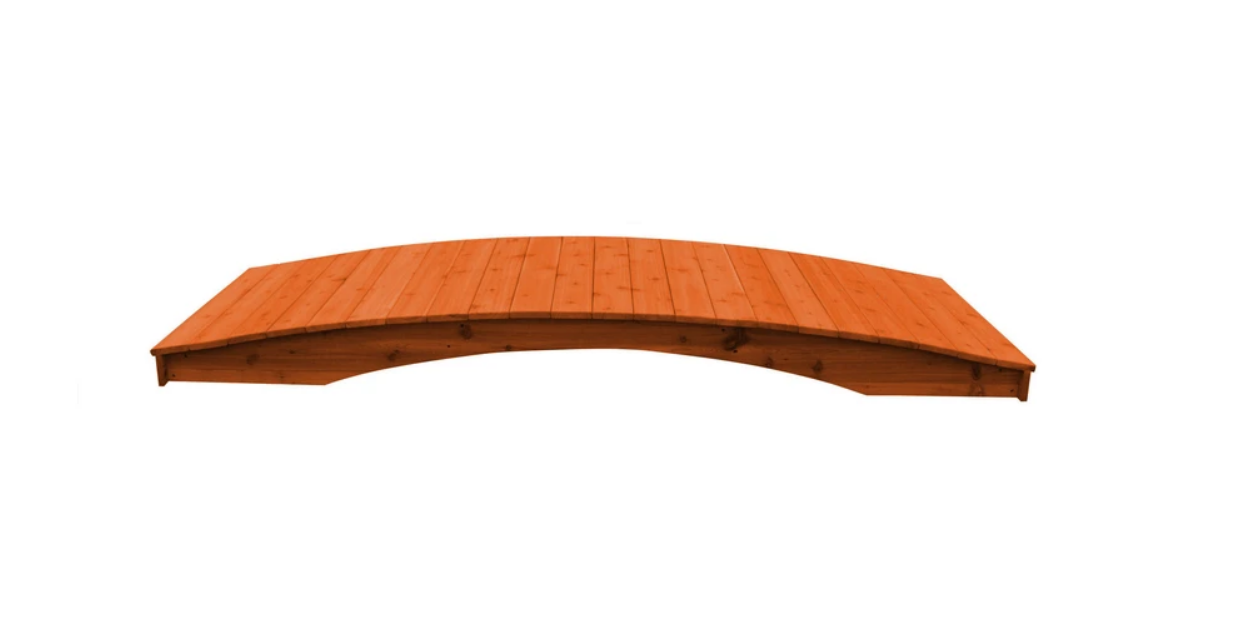 A&L Furniture Western Red Cedar Plank Garden Bridge