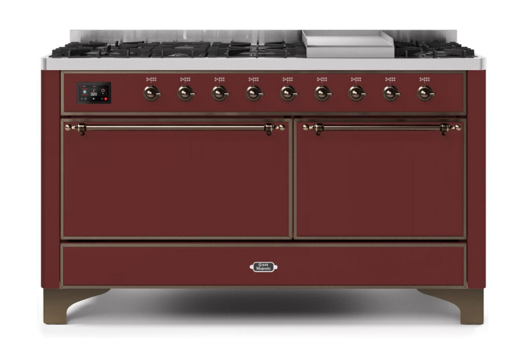 ILVEUSA Majestic II 60 Inch Dual Fuel Freestanding Range with Removable Solid Door
