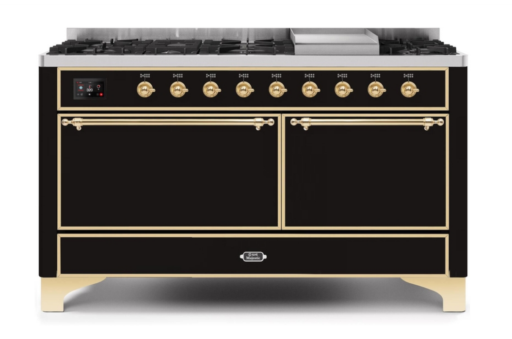 ILVEUSA Majestic II 60 Inch Dual Fuel Freestanding Range with Removable Solid Door