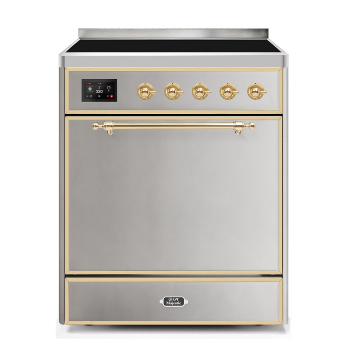 ILVEUSA Majestic II 30 Inch Electric Induction Freestanding Range with Solid Door
