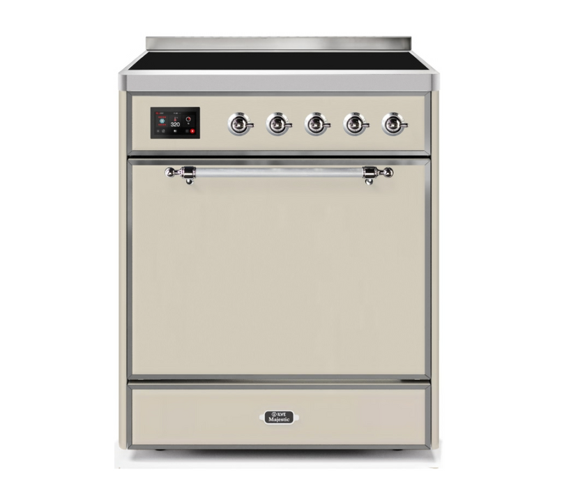 ILVEUSA Majestic II 30 Inch Electric Induction Freestanding Range with Solid Door