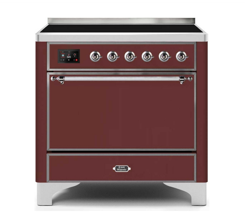 ILVEUSA Majestic II 36 Inch Induction Electric Freestanding Range with Removable Solid Door