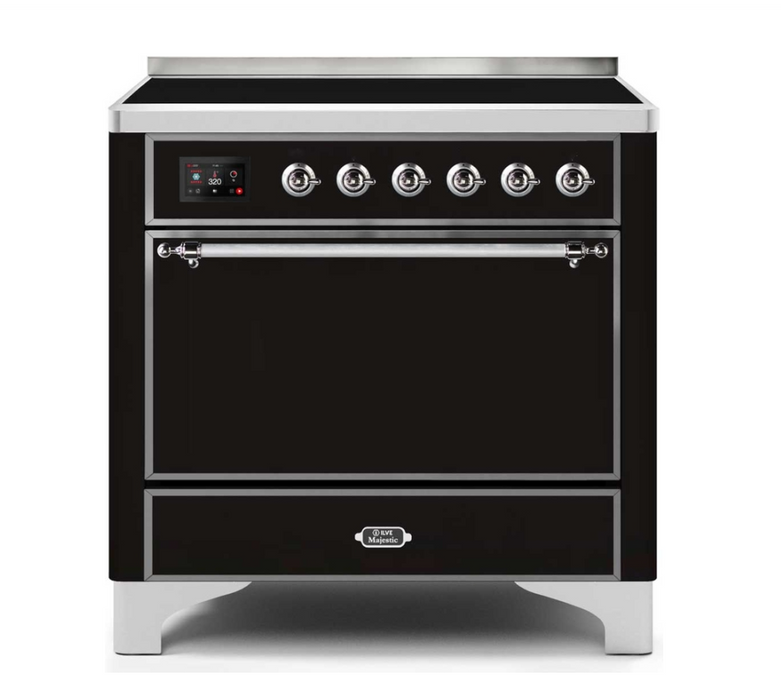 ILVEUSA Majestic II 36 Inch Induction Electric Freestanding Range with Removable Solid Door