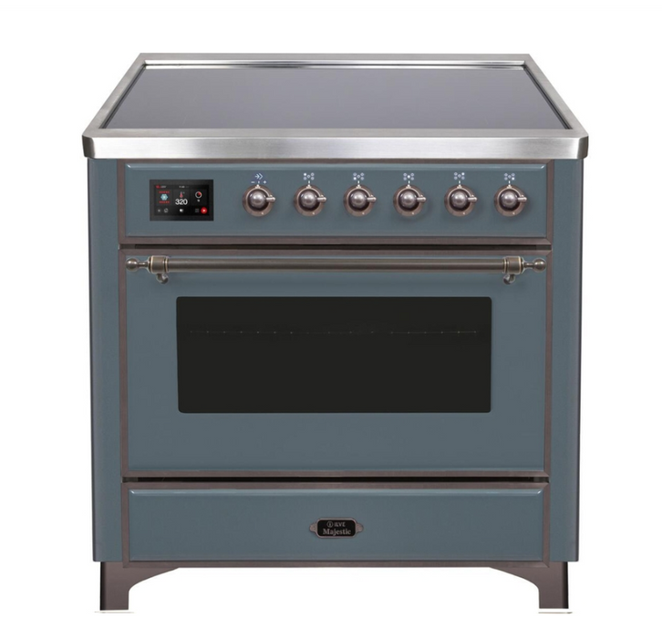 ILVEUSA Majestic II 36 Inch Electric Freestanding Induction Range with Removable Triple Layer Glass Door