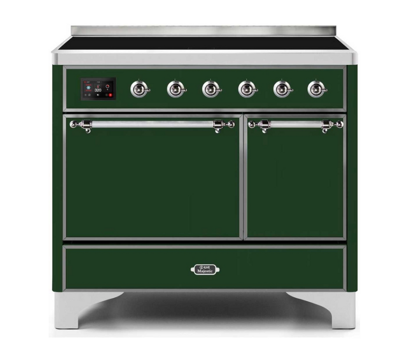 ILVEUSA Majestic II 40 Inch Electric Freestanding Induction Range with Removable Solid Door