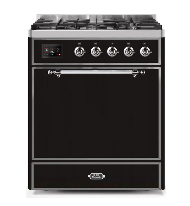 ILVE USA Majestic II 30 Inch Dual Fuel Freestanding Range in with Removable Solid Door