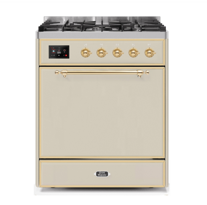 ILVE USA Majestic II 30 Inch Dual Fuel Freestanding Range in with Removable Solid Door