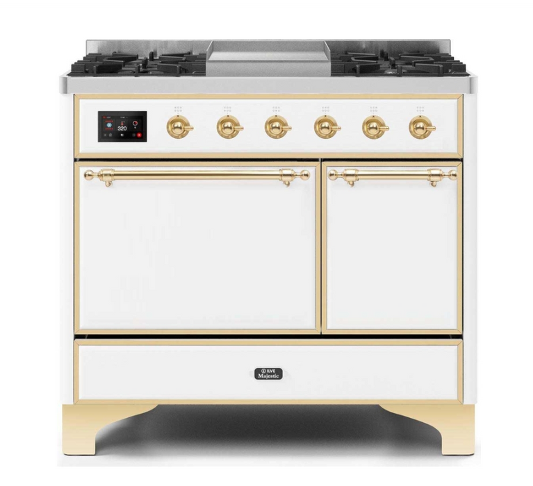 ILVEUSA Majestic II 40 Inch Dual Fuel Freestanding Range with Removable Solid Door