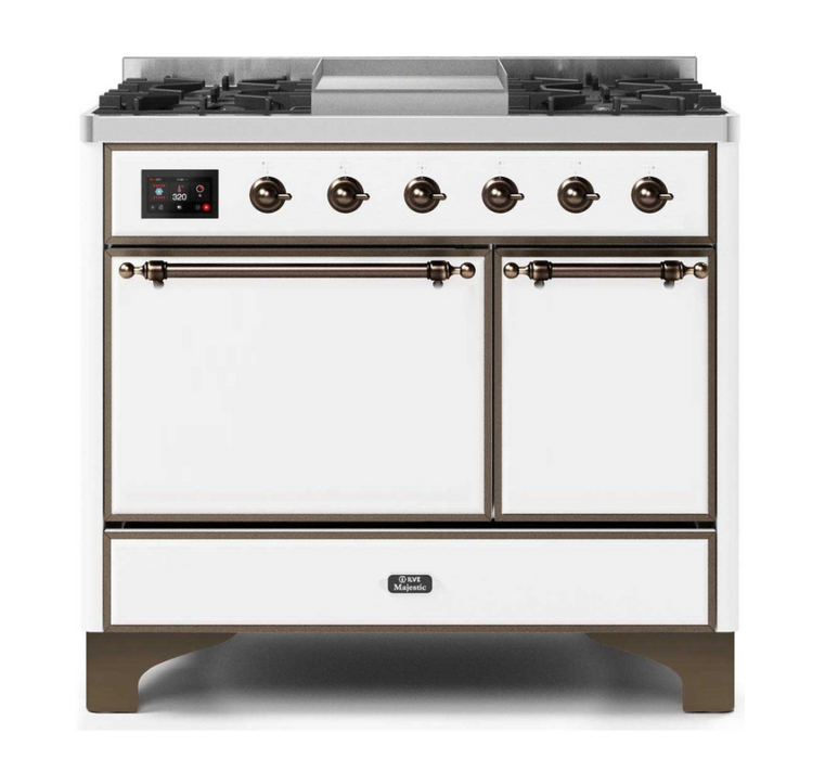 ILVEUSA Majestic II 40 Inch Dual Fuel Freestanding Range with Removable Solid Door