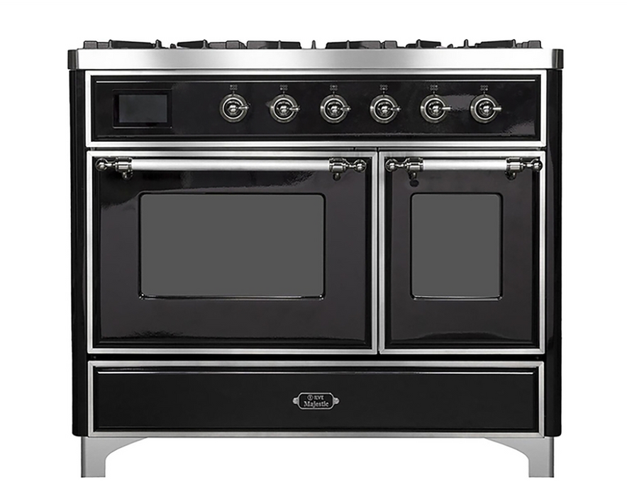 ILVEUSA Majestic II 40 Inch Dual Fuel Freestanding Range  with Removable Triple Layer Glass Door