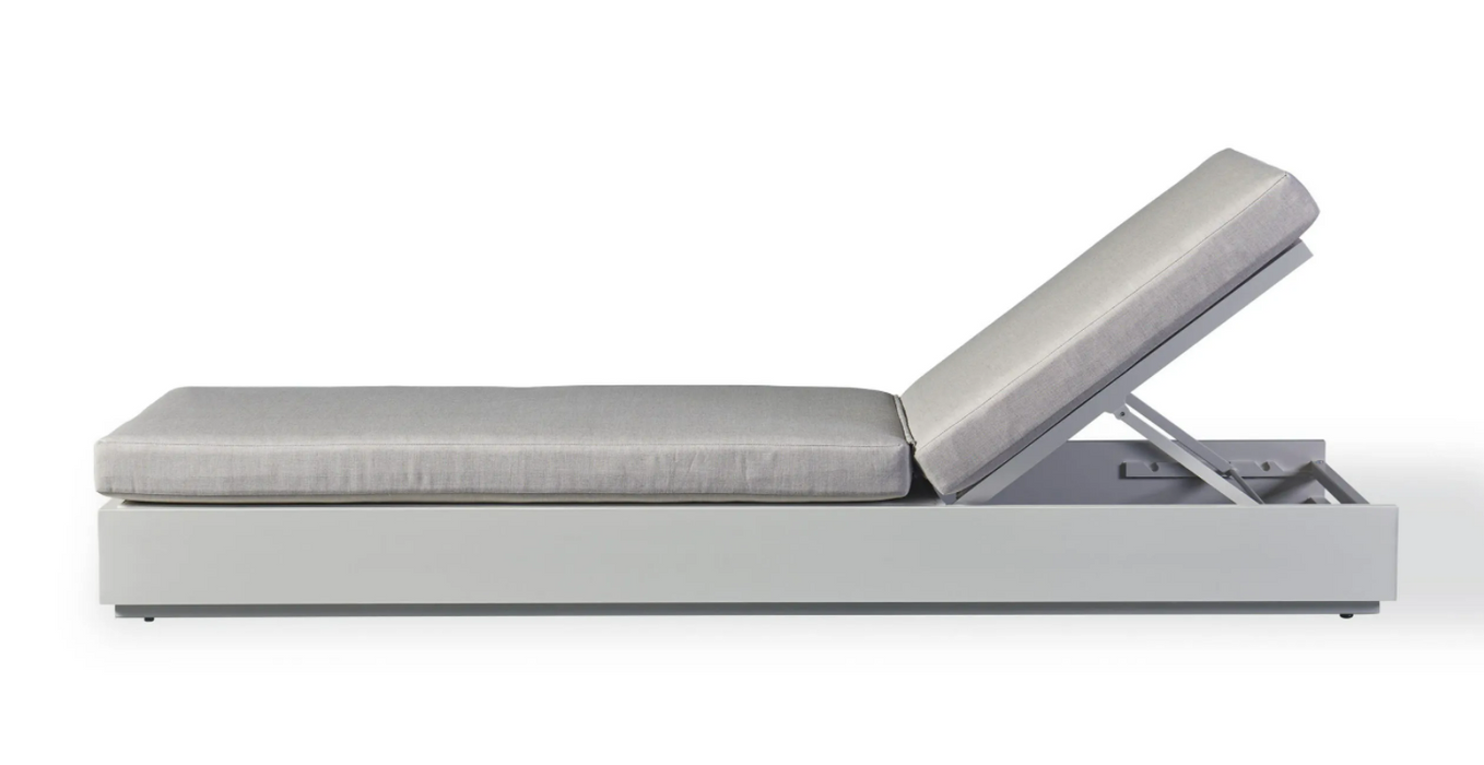 HARBOUR HAYMAN SUNLOUNGE WITH CUSHION ALUMINUM WHITE/ASTEROID