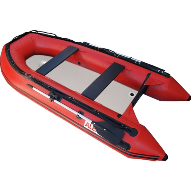 ALEKO IPBTRBK Inflatable Personal Fishing Pontoon Boat with Swivel Seat,  10' High Capacity, Red 