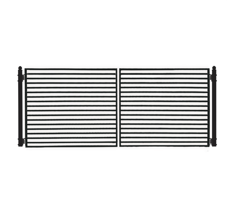 Aleko Steel Dual Swing Driveway Gate - Milan Style 18 x 6 Feet