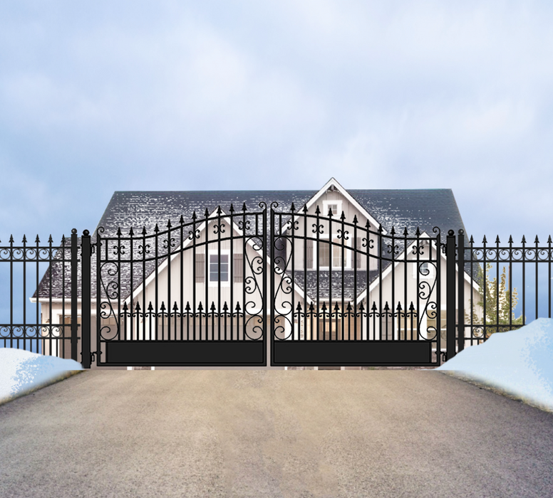 Aleko Steel Dual Swing Driveway Gate - Venice Style 16 x 6 Feet