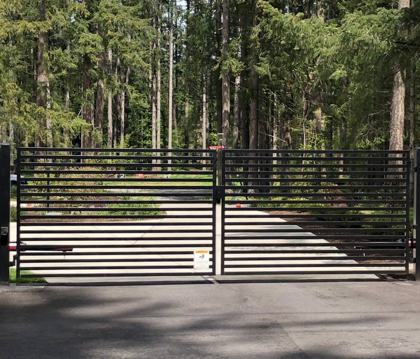 Aleko Steel Dual Swing Driveway Gate - Milan Style 14 x 6 Feet