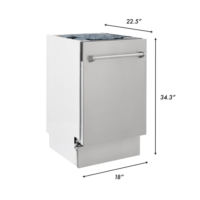 ZLINE 18" Compact Top Control Dishwasher in Custom Panel Ready with Stainless Steel Tub (DWV-18)