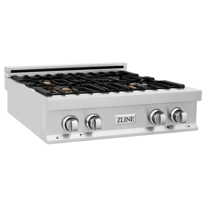 ZLINE 30" Porcelain Gas Stovetop with 4 Gas Burners (RT30)