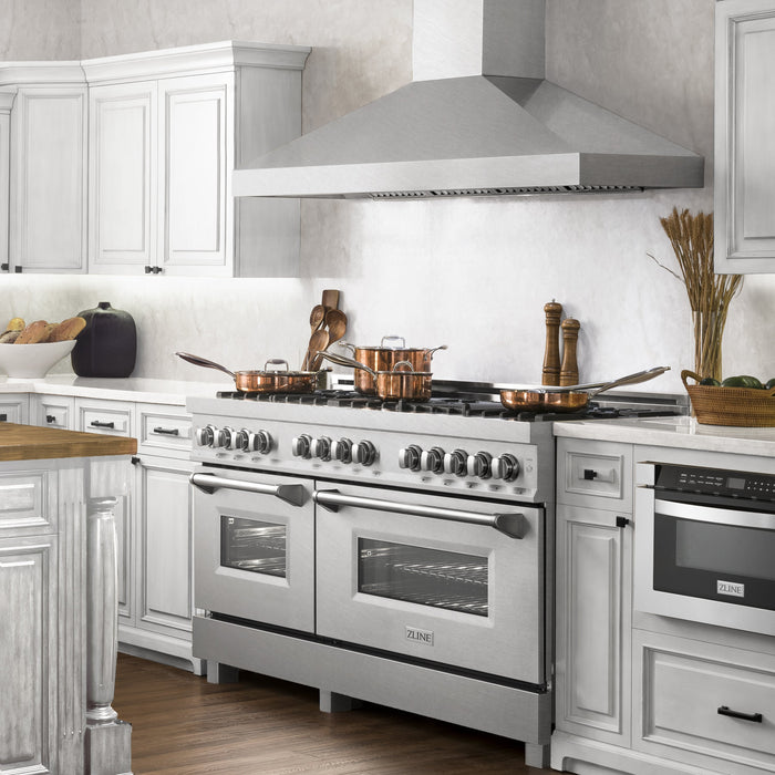 ZLINE 60" 7.4 cu. ft. Dual Fuel Range with Gas Stove and Electric Oven in DuraSnow® Stainless Steel (RAS-SN-60)