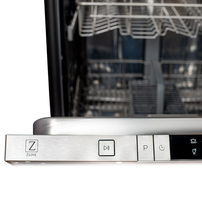 ZLINE 24" Top Control Dishwasher in Custom Panel Ready with Stainless Steel Tub