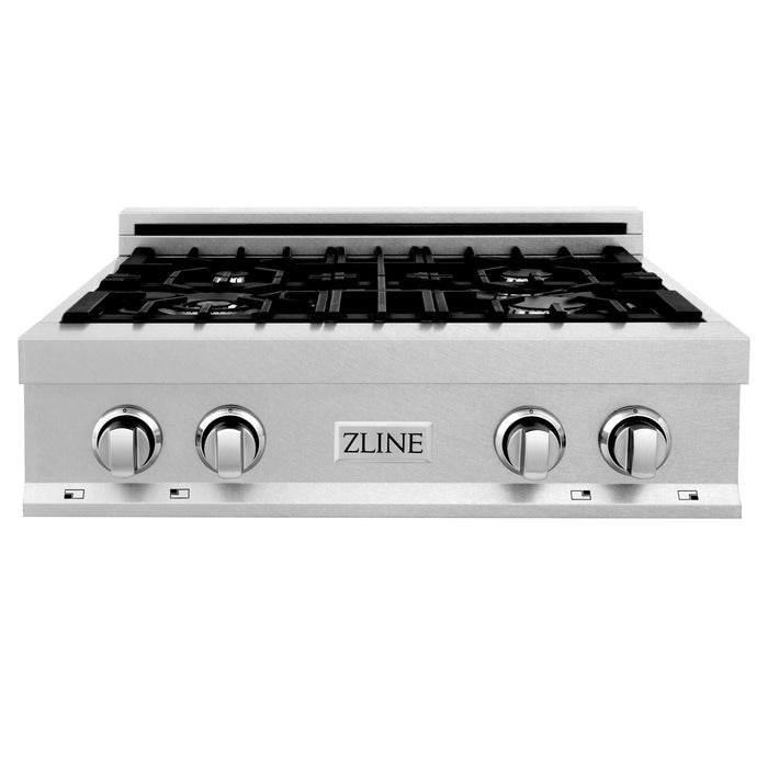 ZLINE 30" Porcelain Gas Stovetop in DuraSnow® Stainless Steel with 4 Gas Burners (RTS-30)